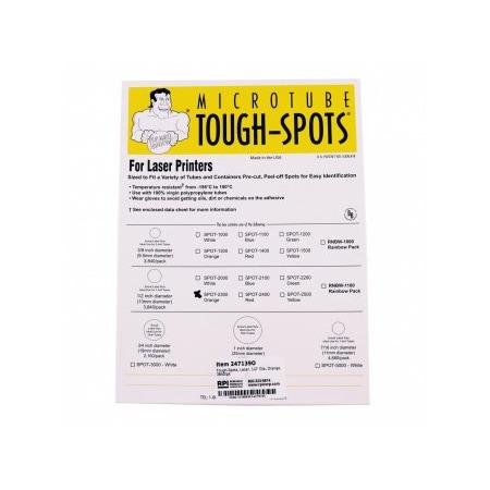 Diversified Biotech Tough-Spots, Laser, 1/2" Dia, Orange, 3840/pk, 3840PK 247139O